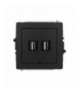 DECO Mechanizm gniazda podwójnego 2xUSB A-A 2.0, bez pola opisowego Karlik 12DGUSBBO-2