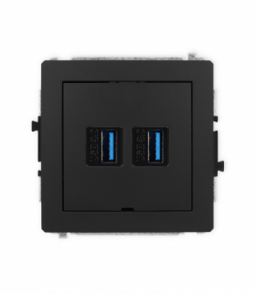 DECO Mechanizm gniazda podwójnego 2xUSB A-A 3.0, bez pola opisowego Karlik 12DGUSBBO-6