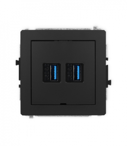 DECO Mechanizm gniazda podwójnego 2xUSB A-A 3.0, bez pola opisowego Karlik 12DGUSBBO-6