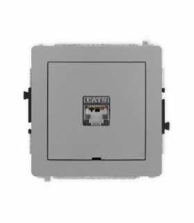 DECO Mechanizm gniazda komputerowego pojedynczego 1xRJ45, kat. 5e, ekranowane, 8-stykowy, bez pola opisowego Karlik 27DGKBO-1e