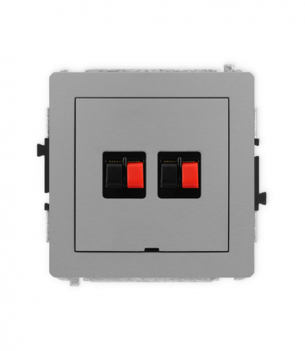 DECO Mechanizm gniazda głośnikowego podwójnego, bez pola opisowego Karlik 27DGGBO-2