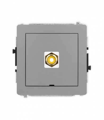 DECO Mechanizm gniazda pojedynczego RCA, bez pola opisowego (typu cinch - żółty, pozłacany) Karlik 27DGRCABO-1