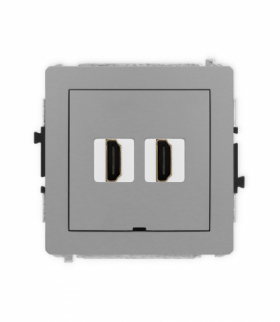 DECO Mechanizm gniazda podwójnego HDMI 2.0, bez pola opisowego Karlik 27DHDMIBO-4