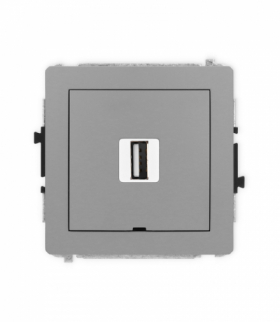 DECO Mechanizm gniazda pojedynczego USB A-A 2.0, bez pola opisowego Karlik 27DGUSBBO-1