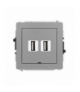 DECO Mechanizm gniazda podwójnego 2xUSB A-A 2.0, bez pola opisowego Karlik 27DGUSBBO-2