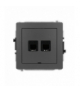 DECO Mechanizm gniazda telefonicznego podwójnego 2xRJ11, 4-stykowy, beznarzędziowe, bez pola opisowego Karlik 28DGTBO-2