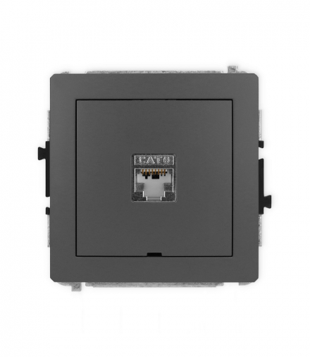 DECO Mechanizm gniazda komputerowego pojedynczego 1xRJ45, kat. 5e, ekranowane, 8-stykowy, bez pola opisowego Karlik 28DGKBO-1e