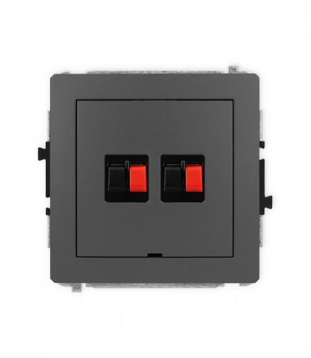 DECO Mechanizm gniazda głośnikowego podwójnego, bez pola opisowego Karlik 28DGGBO-2