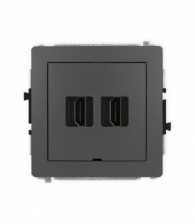 DECO Mechanizm gniazda podwójnego HDMI 2.0, bez pola opisowego Karlik 28DHDMIBO-4
