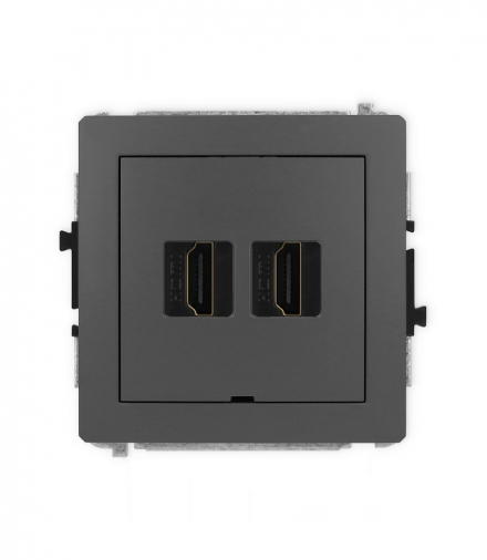 DECO Mechanizm gniazda podwójnego HDMI 2.0, bez pola opisowego Karlik 28DHDMIBO-4