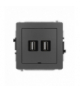 DECO Mechanizm gniazda podwójnego 2xUSB A-A 2.0, bez pola opisowego Karlik 28DGUSBBO-2