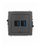 DECO Mechanizm gniazda podwójnego 2xUSB A-A 3.0, bez pola opisowego Karlik 28DGUSBBO-6