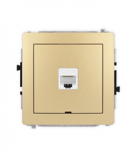 DECO Mechanizm gniazda komputerowego pojedynczego 1xRJ45, kat. 6, 8-stykowy, bez pola opisowego Karlik 29DGKBO-3