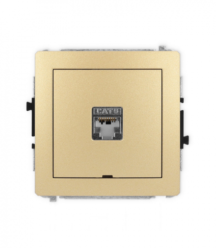 DECO Mechanizm gniazda komputerowego pojedynczego 1xRJ45, kat. 6, ekranowane, 8-stykowy, bez pola opisowego Karlik 29DGKBO-5