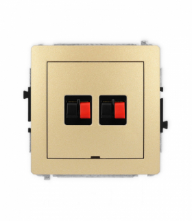 DECO Mechanizm gniazda głośnikowego podwójnego, bez pola opisowego Karlik 29DGGBO-2