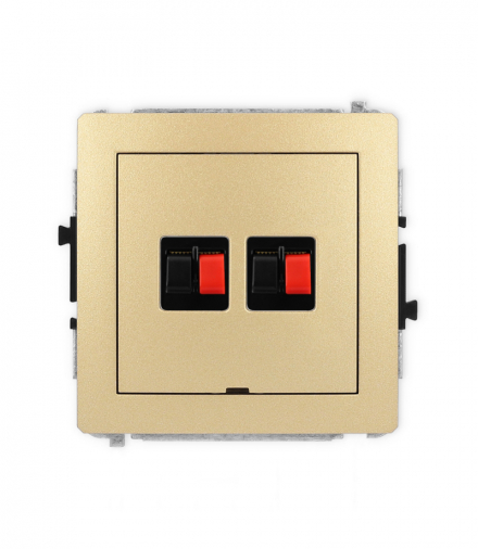 DECO Mechanizm gniazda głośnikowego podwójnego, bez pola opisowego Karlik 29DGGBO-2