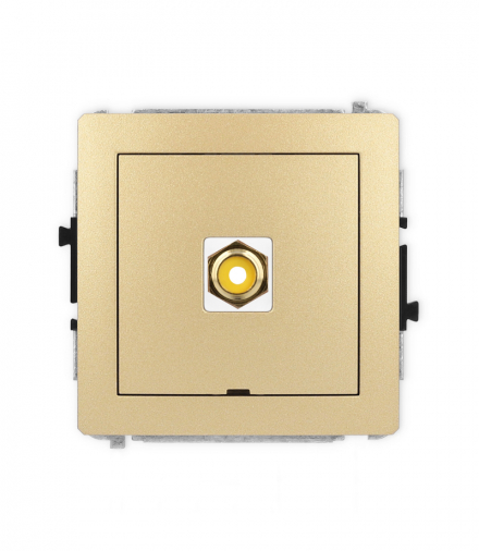 DECO Mechanizm gniazda pojedynczego RCA, bez pola opisowego (typu cinch - żółty, pozłacany) Karlik 29DGRCABO-1