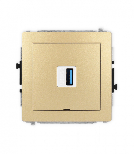 DECO Mechanizm gniazda pojedynczego USB A-A 3.0, bez pola opisowego Karlik 29DGUSBBO-5