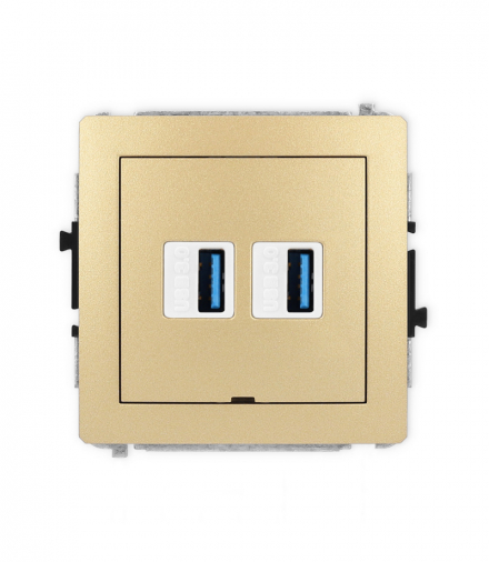 DECO Mechanizm gniazda podwójnego 2xUSB A-A 3.0, bez pola opisowego Karlik 29DGUSBBO-6