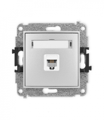MINI Mechanizm gniazda telefonicznego pojedynczego 1xRJ11, 4-stykowy, beznarzędziowe, bez pola opisowego Karlik 7MGTBO-1
