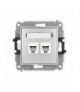 MINI Mechanizm gniazda telefonicznego podwójnego 2xRJ11, 4-stykowy, beznarzędziowe, bez pola opisowego Karlik 7MGTBO-2