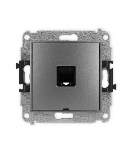 MINI Mechanizm gniazda komputerowego pojedynczego 1xRJ45, kat. 5e, 8-stykowy, bez pola opisowego Karlik 11MGKBO-1