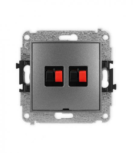 MINI Mechanizm gniazda głośnikowego podwójnego, bez pola opisowego Karlik 11MGGBO-2