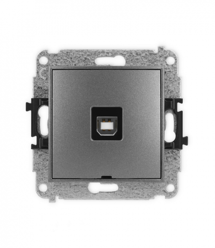 MINI Mechanizm gniazda pojedynczego USB A-B 2.0, bez pola opisowego Karlik 11MGUSBBO-3