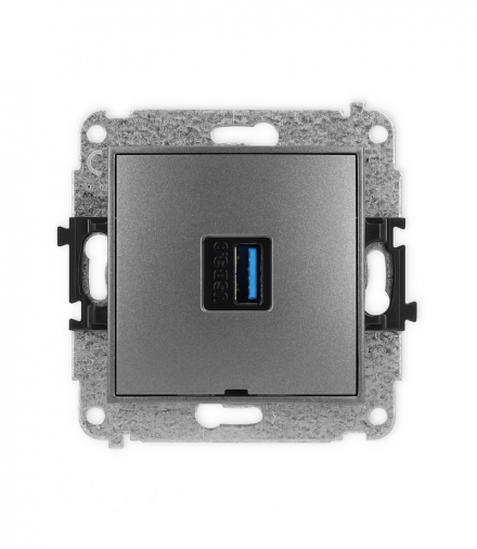 MINI Mechamizm gniazda pojedynczego USB A-A 3.0, bez pola opisowego Karlik 11MGUSBBO-5