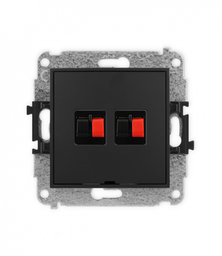 MINI Mechanizm gniazda głośnikowego podwójnego, bez pola opisowego Karlik 12MGGBO-2