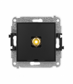 MINI Mechanizm gniazda pojedynczego RCA, bez pola opisowego (typu cinch - żółty, pozłacany) Karlik 12MGRCABO-1