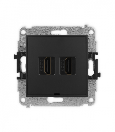MINI Mechanizm gniazda podwójnego HDMI 2.0, bez pola opisowego Karlik 12MHDMIBO-4