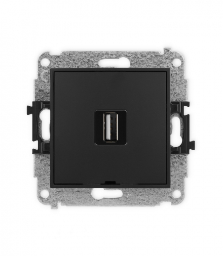 MINI Mechanizm gniazda pojedynczego USB A-A 2.0, bez pola opisowego Karlik 12MGUSBBO-1