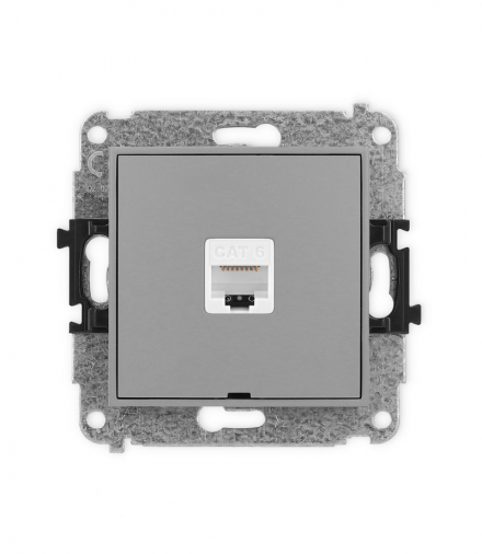 MINI Mechanizm gniazda komputerowego pojedynczego 1xRJ45, kat. 6, 8-stykowy, bez pola opisowego Karlik 27MGKBO-3