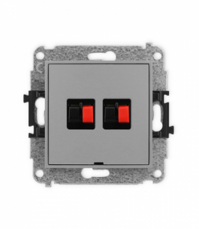 MINI Mechanizm gniazda głośnikowego podwójnego, bez pola opisowego Karlik 27MGGBO-2