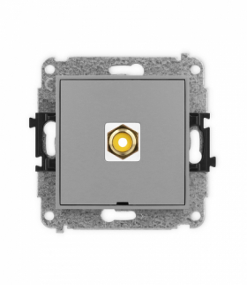 MINI Mechanizm gniazda pojedynczego RCA, bez pola opisowego (typu cinch - żółty, pozłacany) Karlik 27MGRCABO-1