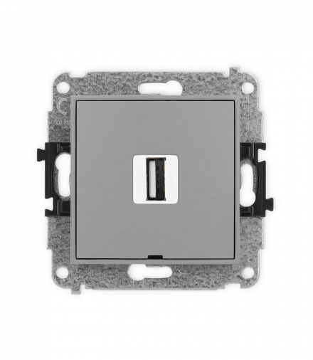 MINI Mechanizm gniazda pojedynczego USB A-A 2.0, bez pola opisowego Karlik 27MGUSBBO-1