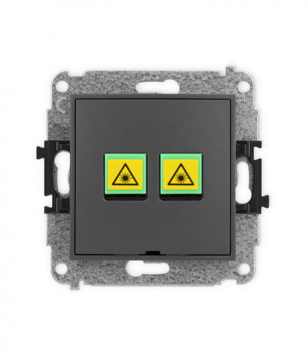 MINI Mechanizm gniazda światłowodowego/optycznego podwójnego, bez pola opisowego Karlik 28MGOPBO-2