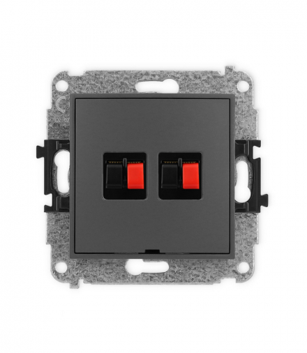 MINI Mechanizm gniazda głośnikowego podwójnego, bez pola opisowego Karlik 28MGGBO-2