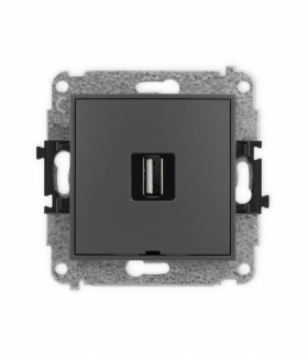 MINI Mechanizm gniazda pojedynczego USB A-A 2.0, bez pola opisowego Karlik 28MGUSBBO-1