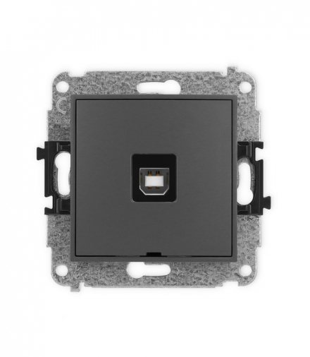 MINI Mechanizm gniazda pojedynczego USB A-B 2.0, bez pola opisowego Karlik 28MGUSBBO-3