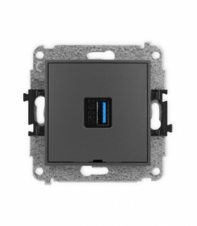 MINI Mechamizm gniazda pojedynczego USB A-A 3.0, bez pola opisowego Karlik 28MGUSBBO-5