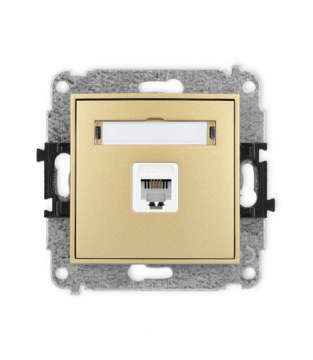 MINI Mechanizm gniazda telefonicznego pojedynczego 1xRJ11, 4-stykowy, beznarzędziowe, bez pola opisowego Karlik 29MGTBO-1