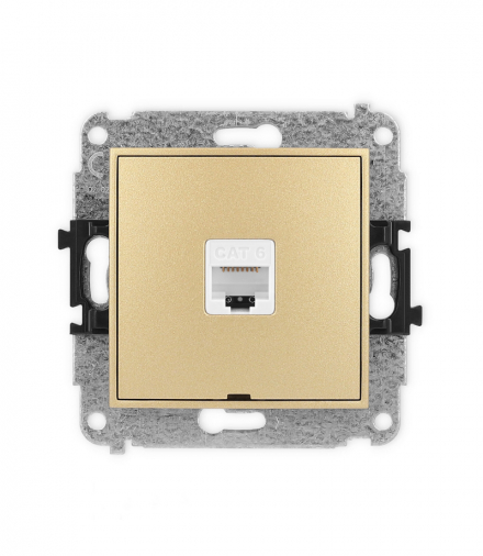 MINI Mechanizm gniazda komputerowego pojedynczego 1xRJ45, kat. 6, 8-stykowy, bez pola opisowego Karlik 29MGKBO-3