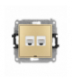 MINI Mechanizm gniazda komputerowego podwójnego 2xRJ45, kat. 6, 8-stykowy, bez pola opisowego Karlik 29MGKBO-4