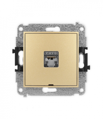 MINI Mechanizm gniazda komputerowego pojedynczego 1xRJ45, kat. 6, ekranowane, 8-stykowy, bez pola opisowego Karlik 29MGKBO-5