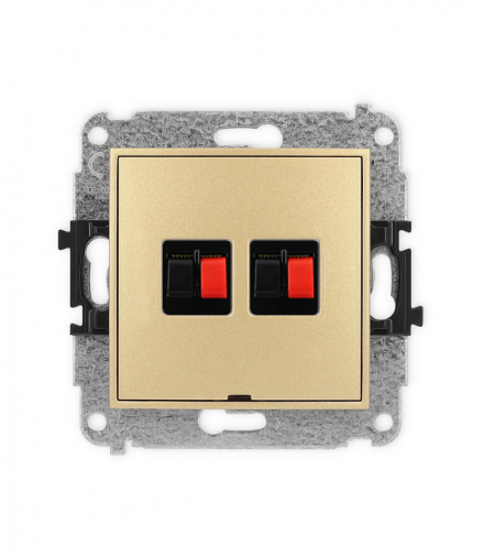 MINI Mechanizm gniazda głośnikowego podwójnego, bez pola opisowego Karlik 29MGGBO-2