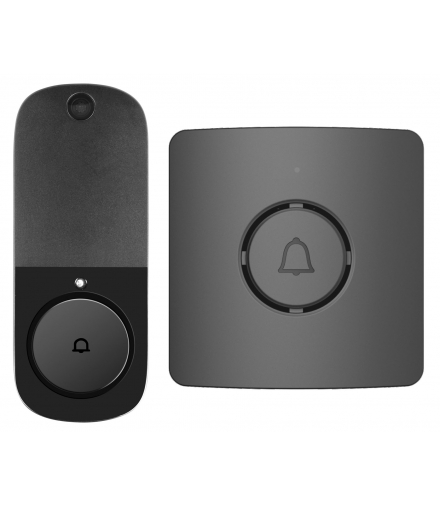 DZWONEK BEZPRZEWODOWY WiFi ''EL HOME'' WDP-90A3 - grafitowy, DC 4,5V, zasięg do 75 m, 2,4 GHz, Tuya