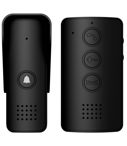 DOMOFON ''EURA'' ADP-09A3 - czarny, głośnomówiący, obsługa 2 wejść