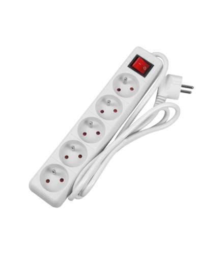 Przedłużacz sieciowy-570WS, 1.5 m, 5 gniazd z uziemieniem. LX9178